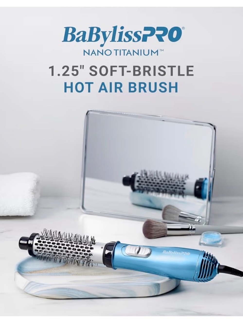 BaByliss Blue 1¼" Soft Bristle Hot Air Brush. Like new - Picture 4 of 5